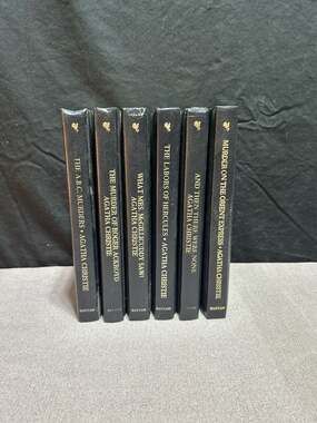The Agatha Christie Collection - Bantam Black Leather - lot of 6